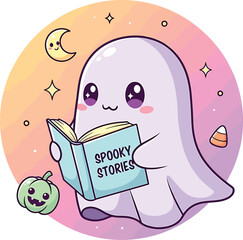 Halloween Vector Illustration &ndash; Spooky Pumpkin, Ghost, Witch, Haunted House, Skeleton, Black Cat, Flat Cartoon Design