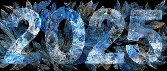 A mesmerizing group of intricate ice crystals glistening against a sleek black background, creating a stunning abstract composition.