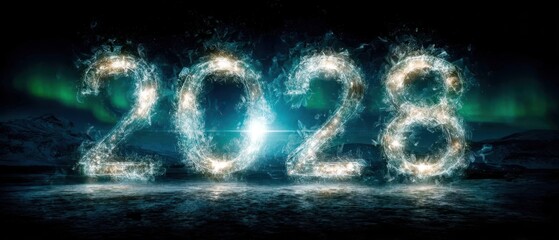 A striking image of fire and ice elements contrasted against a dark background. The typography is made of ice crystals, creating a visually captivating scene.