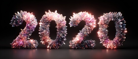 A close-up view of a variety of ice crystals forming a unique and intricate typography design.