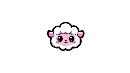 Fototapeta premium Cute cartoon sheep portrait