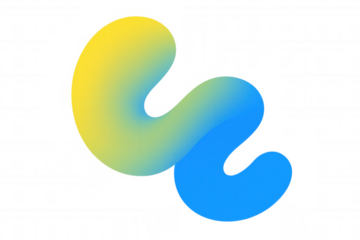 Abstract fluid gradient shape creating a dynamic wave on transparent background for modern design