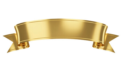 Elegant golden ribbon banner for premium promotional message design