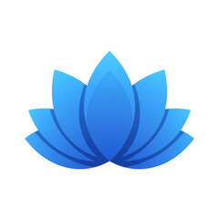 Elegant blue lotus flower with soft gradient petals, representing purity, enlightenment, and spiritual growth for wellness and beauty brands, meditation practices