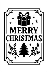Vintage Merry Christmas Label Design