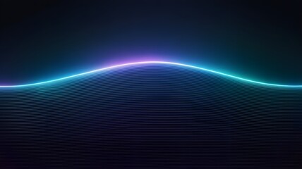Abstract glowing neon waveform on dark background