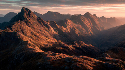 sunset in the mountains