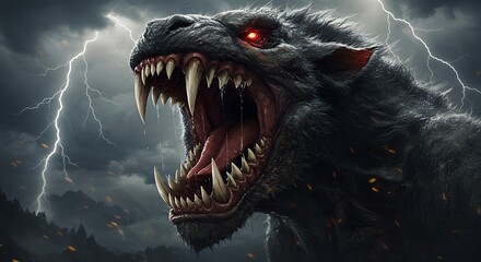 Fototapeta premium Dark creature roaring