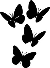 set of butterfly vector