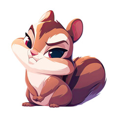 Funny angry squirrel cartoon