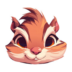 Cute cartoon chipmunk squirrel face