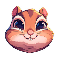 Cute cartoon squirrel head