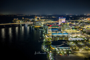 Naklejka premium downtown Jacksonville, Florida at night