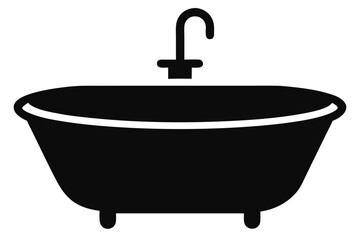 Hand Wash Basin Silhouette Illustration Modern Bathroom Vector Design