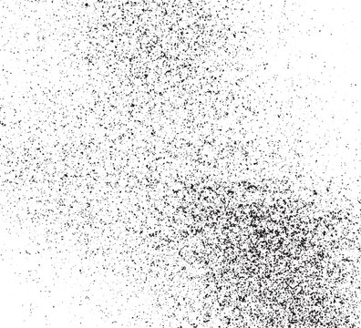 Dirty or dust film grain speck grit grunge overlay on white background grain noise  gritty noise grain background. Speckle grit white dust retro grainy pattern overlay. Rough distress grung  vector 