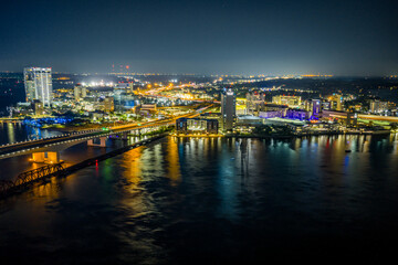 downtown Jacksonville, Florida at night