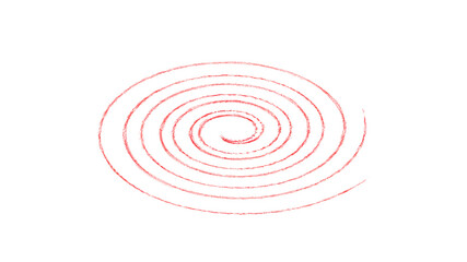 Red square spiral isolated on a transparent background