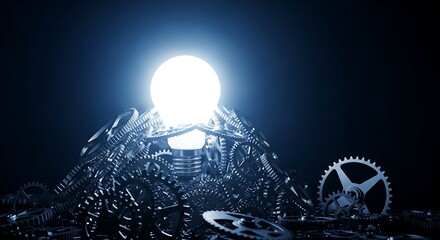 Steampunk Ornate Globe Sphere with Gears and Clockwork Mechanism