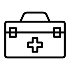 Obraz premium First Aid Kit Vector Line Icon Design