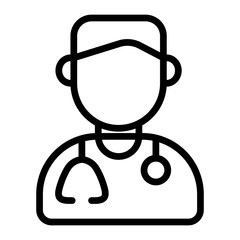 Doctor Vector Line Icon Design