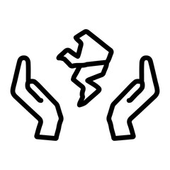 Earthquake Aid Vector Line Icon Design
