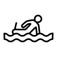 Flood Rescue Vector Line Icon Design