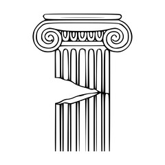 line art illustration of a deconstructed column
