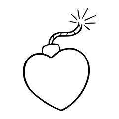 valentine's day bomb line art