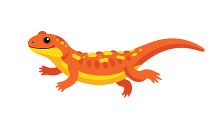 Fototapeta premium Cartoon Illustration of an Eastern Newt Walking: Bright Colors and Cheerful Expression is just 79 characters