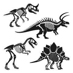 Dinosaur Skeletons Triceratops Ankylosaurus Tyrannosaurus Rex Stegosaurus