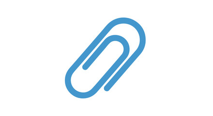 Obraz premium Blue paperclip icon symbolizing document attachment or connection tool for stationery purposes