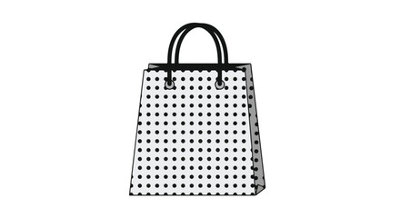 Polka Dot Shopping Bag Illustration: Graphic Design for Retail and Consumerism needs, modern and minimalist design with circular repeating elements
