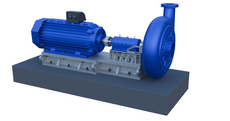 Rotating Equipment Setup: Electric Motor and Pump Assembly