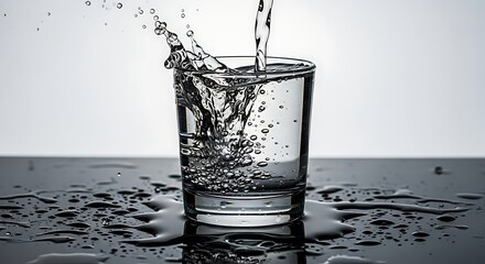 Water Pouring Glass Splash, Refreshing Drink, Clean Liquid, Healthy Hydration