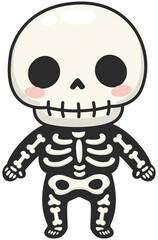 Spooky and Cute Halloween Cartoon Elements with Transparent Background Illustration
