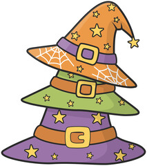 Spooky and Cute Halloween Cartoon Elements with Transparent Background Illustration