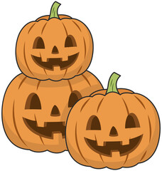 Spooky and Cute Halloween Cartoon Elements with Transparent Background Illustration