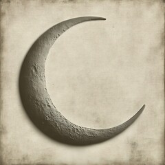 Crescent moon, textured, aged