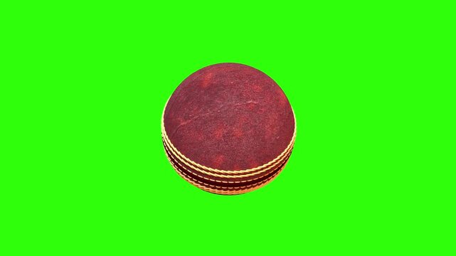 Diry Cricket Ball Rotate on Green Screen 