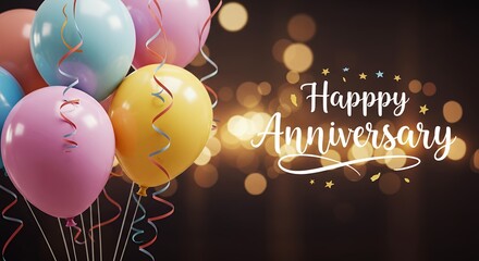 Obraz premium Celebration balloons happy anniversary