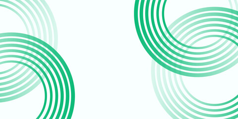 Green white abstract background overlap layer on bright space with circles effect decoration. Modern banner with lines style. Graphic design element stripes concept for flyer, card, or brochure cover