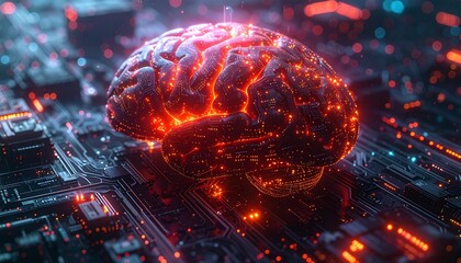 Artificial Intelligence Mind. Conceptual Digital Brain. AI Mind Digital Concept. 