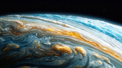 Majestic Swirls of a Gas Giant: A Cosmic Tapestry Unveiled