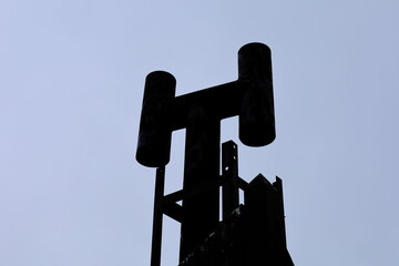 長野県横手山の煙突のシルエット