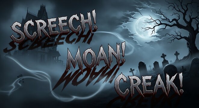 Eerie Halloween Night: Creaking Manor, Moaning Ghosts, and Screeching Winds