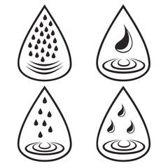 Water Drop Icons With Multiple Drops droplet liquid