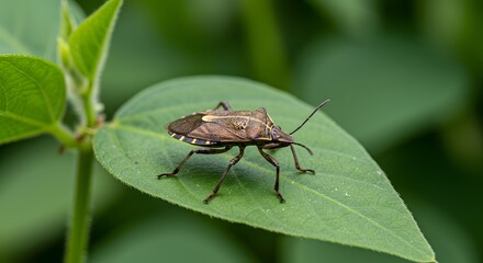 Fototapeta premium Insect on leaf closeup
