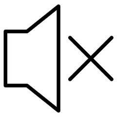 no music, mute sound icon