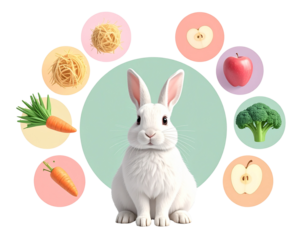 “Cute Bunny Eating Vegetables Clipart Pack”