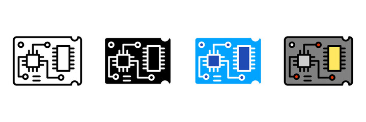  electronic components Icon Set Multiple Style Collection. Power Supply, Circuit Board, Microcontroller, Resistor, Capacitor, Diode, Transistor, Sensor, Relay, Transformer, Motor, Generator, Battery, 